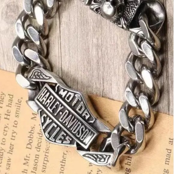 Harley-Davidson Other - Harley Davidson HD Titanium Steel Wristband  Biker Bracelet  Riders Skul…